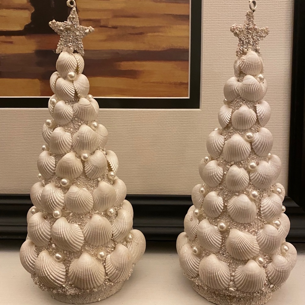 Seashell, Pearl and Glitter Christmas Trees